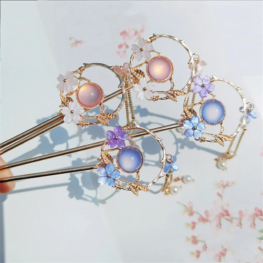 bride Chinese Style Hair Sticks Vintage Metal Chopstick Women Hairpins Hair Clip Pin Headwear Wedding Hair Jewelry Accessories