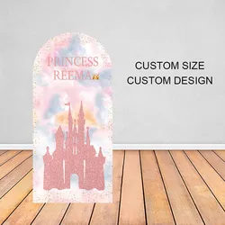 Mehofond Dreamy Princess Castle Chiara Wall Arch Backdrop Cover for Girls Newborn Baby Shower 1st Birthday Party Background Prop
