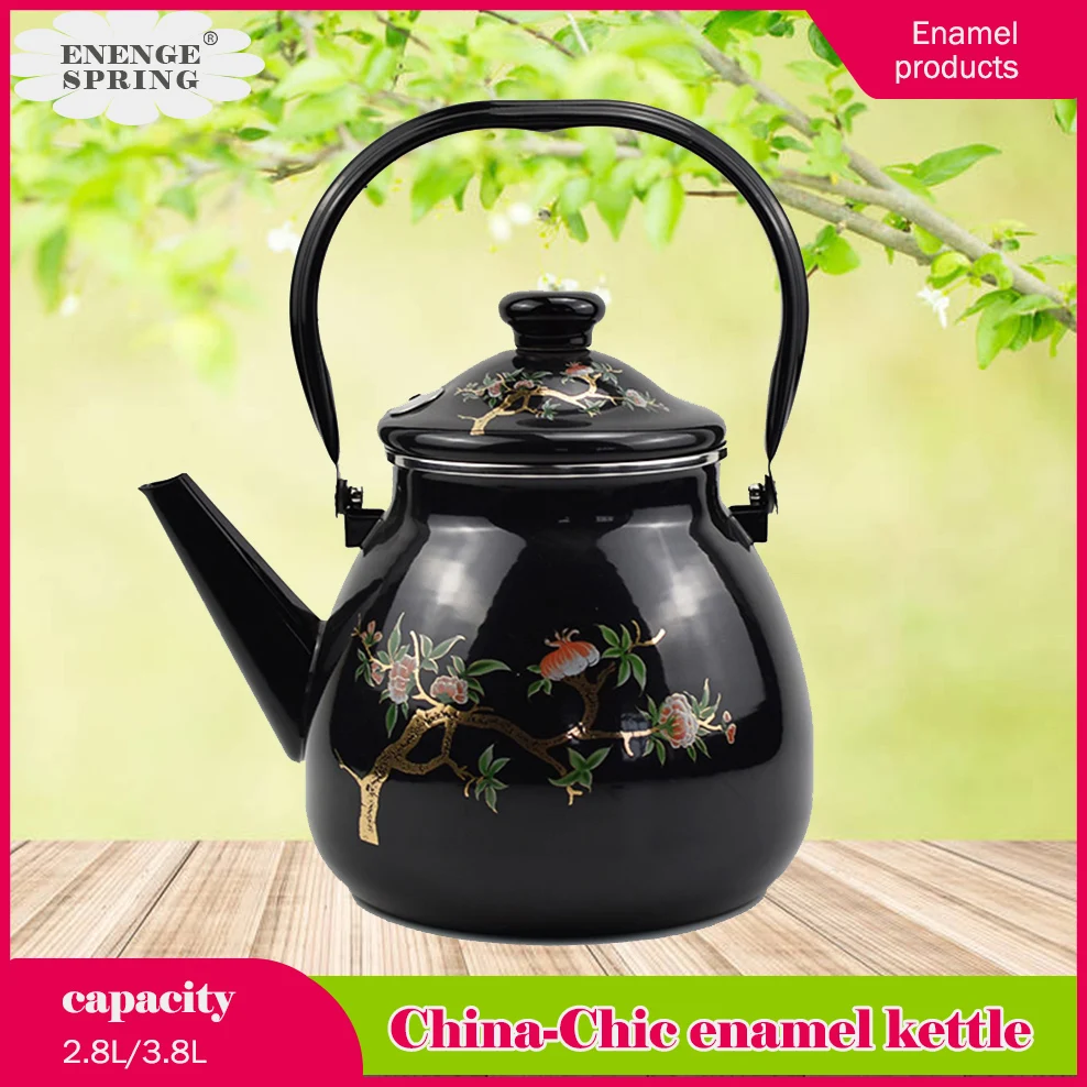 Enamel boiling kettle China-Chic large capacity tea kettle Induction Cooker Heating Household teapot 2.8L/3.8L