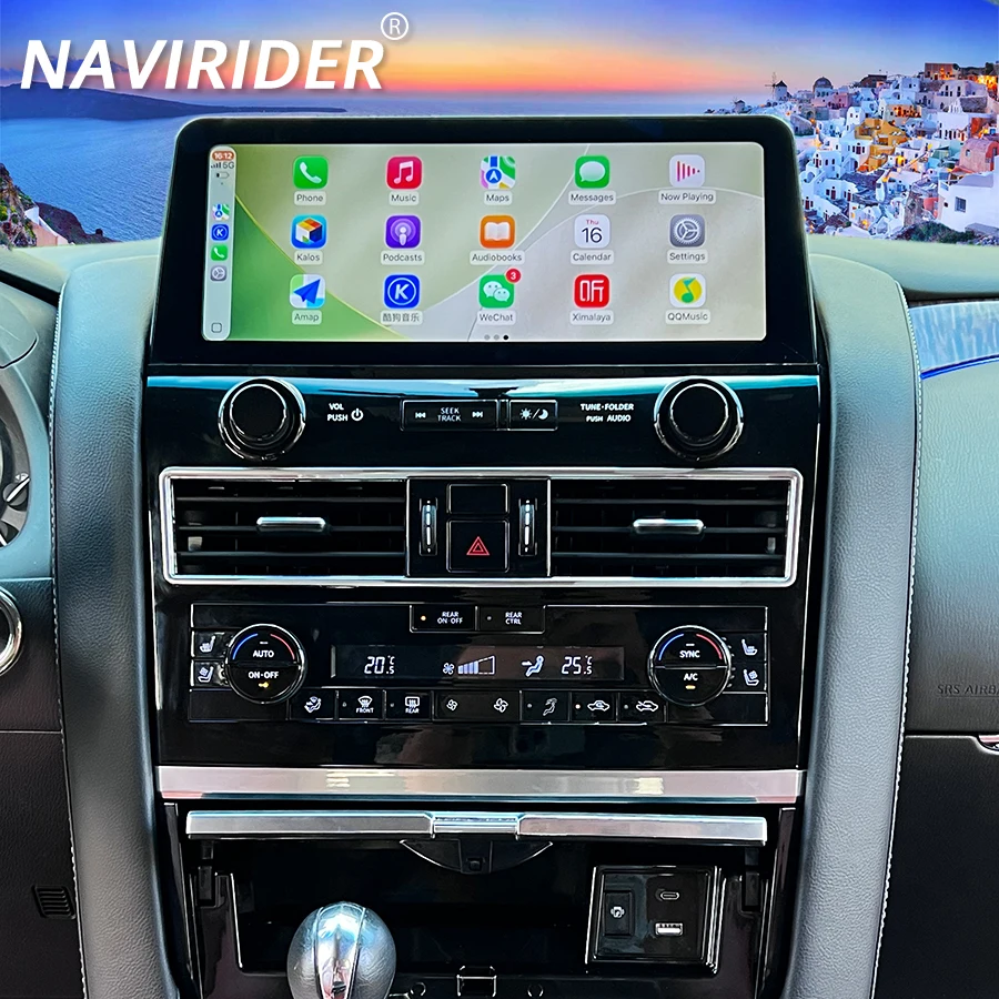 

12,3-дюймовый мультимедийный экран HU для Nissan Patrol Y62 Amada для Infiniti QX80 QX56 2012-2024 GPS автомобильный радиоприемник со стереосистемой Android