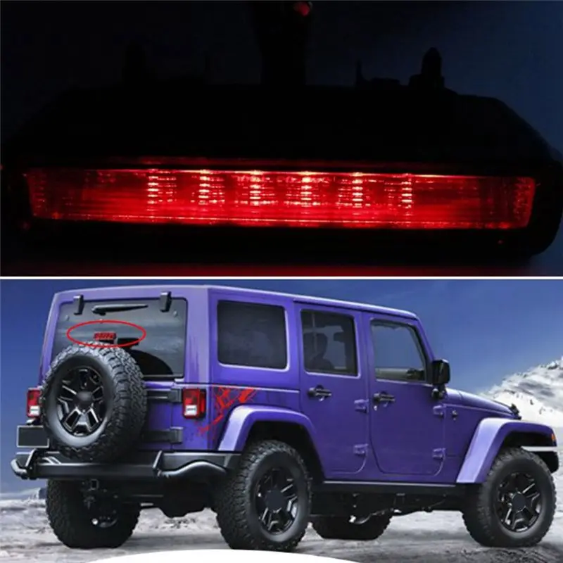 NEW HOT In Stock-1 PCS Car LED High Level Mount Rear Brake Light Car Accessories ABS+LED For Jeep Wrangler JL 2018-2019