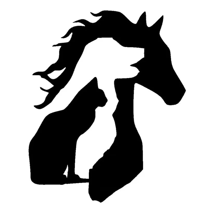 Animal lovers, dogs, horses, cats, profiles, car windows, bumpers, motorcycle accessories, decorative vinyl car stickers