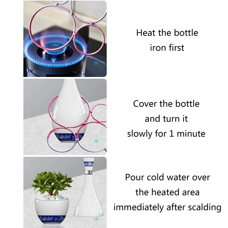 31GJ Wine Bottle To FlowerPot Cutter 4-кольцо с подогревом