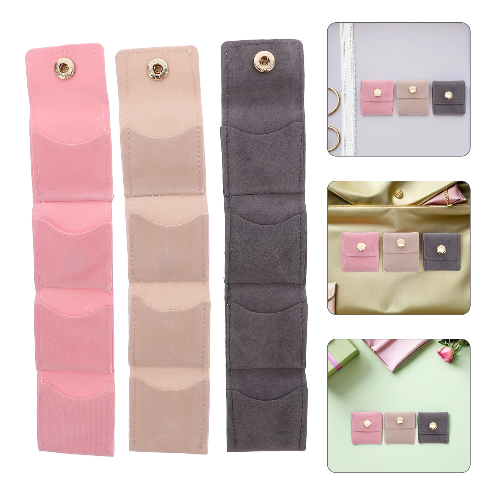 

3-шт подставка для ювелирных изделий, сумка-органайзер для ювелирных изделий, мини-чехол на молнии, дорожный женский держатель для