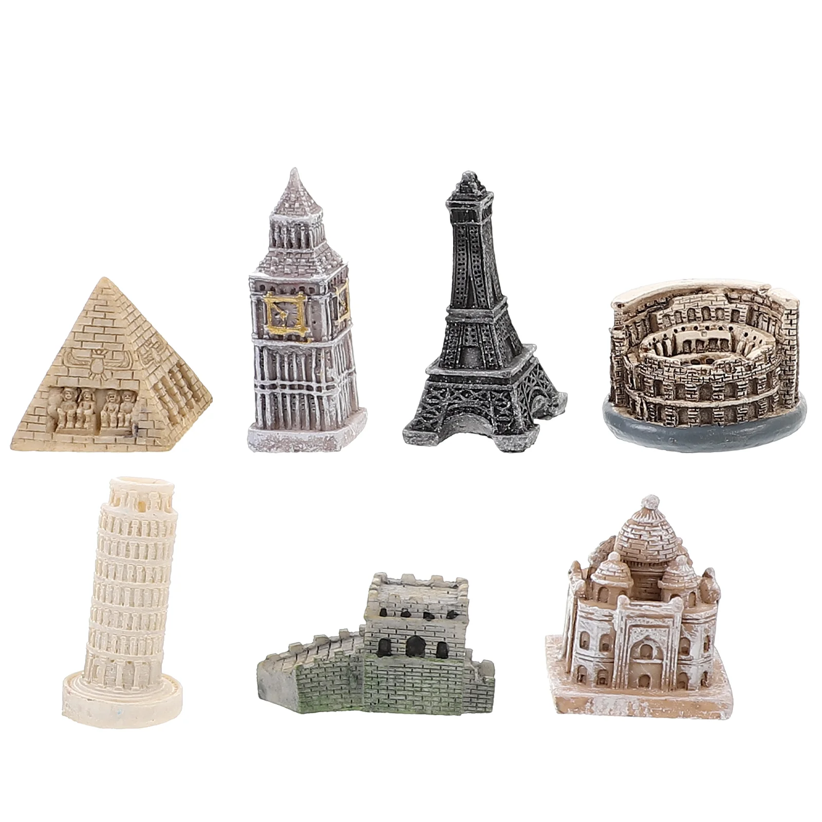 7 Pcs Miniature Famous Buildings Models England Architectural Desktop Decorative