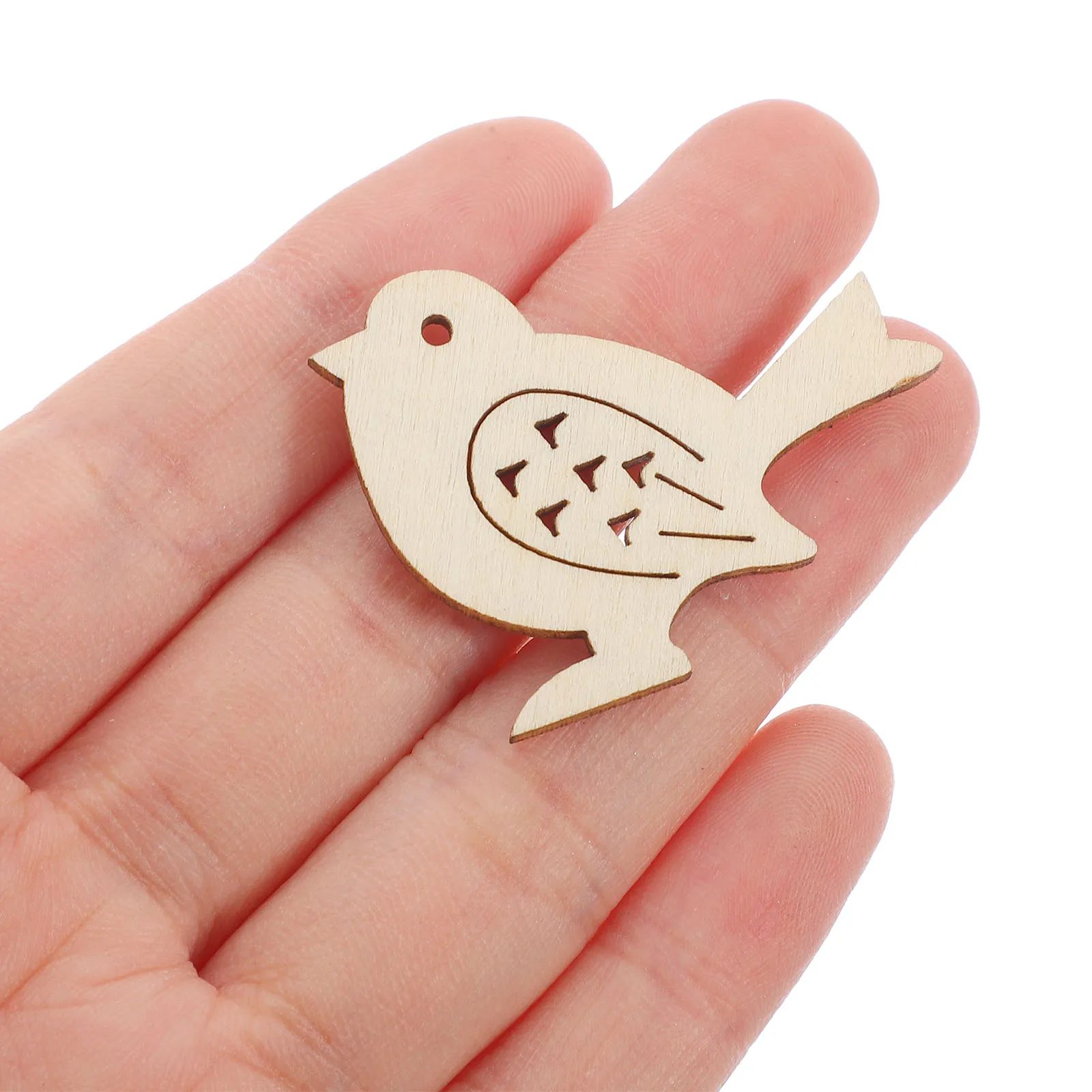 

50pcs Wooden Bird Slices Unfinished Blank Cutouts Diy Craft Embellishments For Home Decor Party Wedding Handcraft Wood Chips