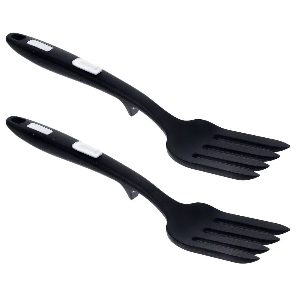 

2Pcs Silicone Cooking Fork Flexible Nonstick Food Fork Noodle Pasta Server Kitchen Practical Kitchen Gadget