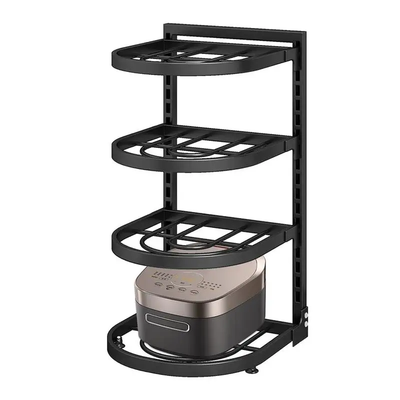 

Pot Holder Rack Multi-Tier Shelf Adjustable Under Cabinet Storage Rack Space-Saving Cookware Storage Rack For Pots Pans Baking