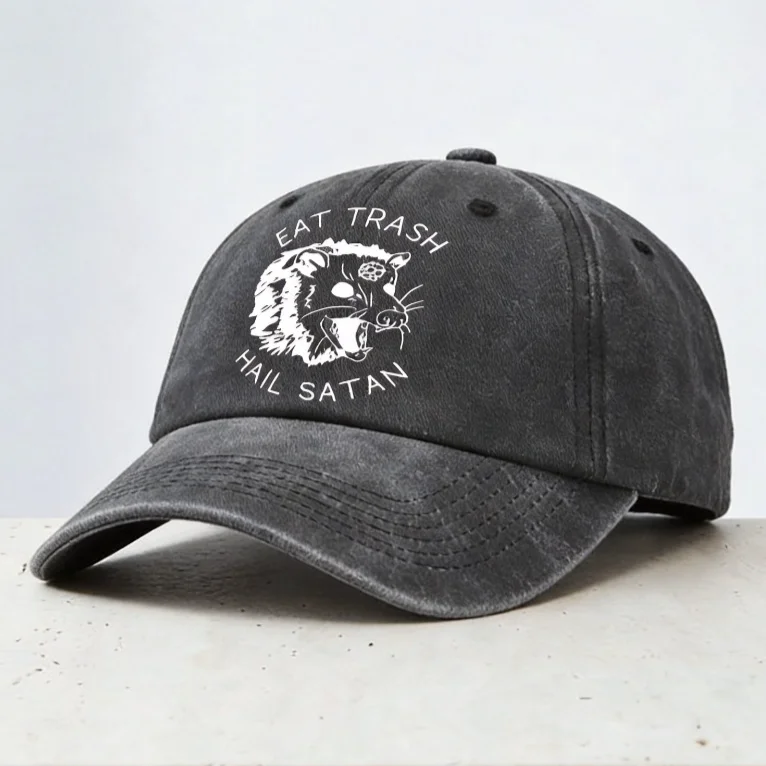 

Eat Trash Hail Satan baseball cap Summer man Washed Soft top denim hat fashion Unisex adjustable Snapback hats