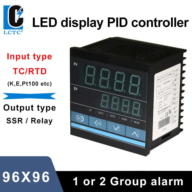 

LCTC PID Temperature Controller SSR Relay With RS485 Output Industrial Intelligent PID Regulator TC/RTD Input RKC 96x96mm CD901