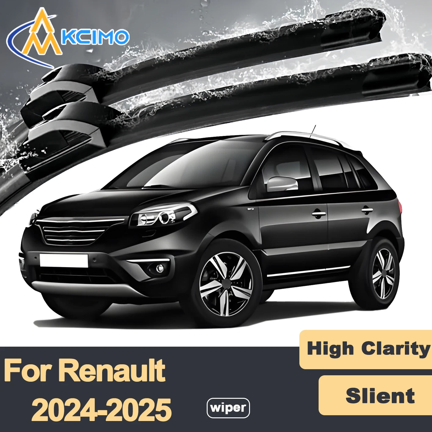 

Premium Rubber Durable Silent Windshield Wiper Blades 2pcs for Renault Koleos AR1 2024-2025 Front Wiper Blades Set