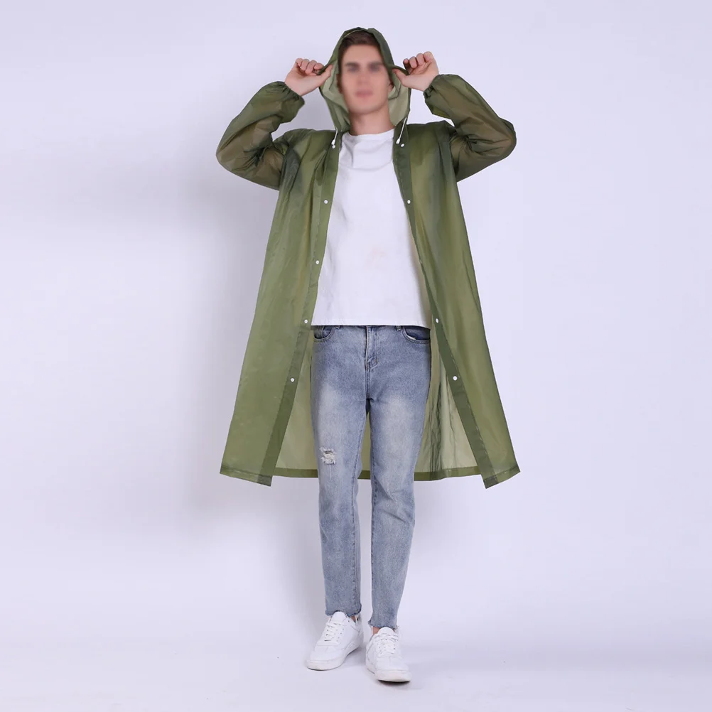 

Reusable Green Eva Rain Poncho Waterproof Comfortable Stylish One Size Fits Most for Outdoor Adventures Adult Raincoat