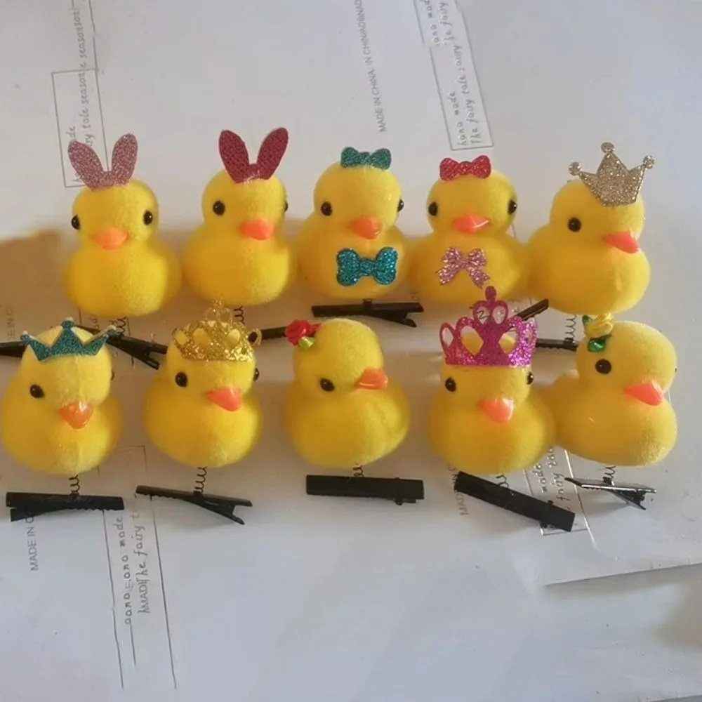 10pcs Hair Styling Tool Little Yellow Duck Hairpin Cartoon Duckbill Clip Cute Animal Headwear Hair Accessory