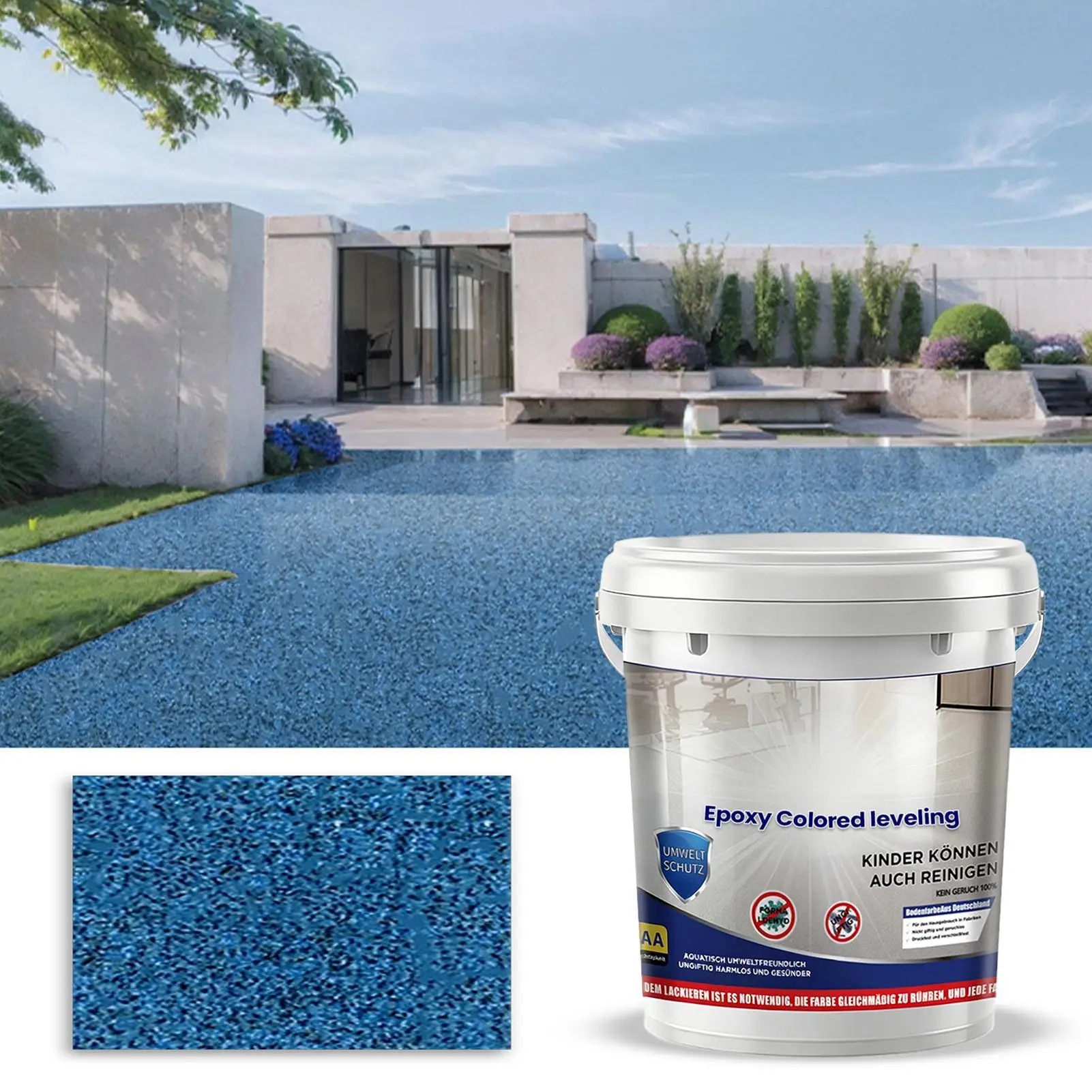 500ml Wear Resistant Non-Slip Epoxy Floor Coating Colored Sand Epoxy Floor Paint for Indoor Outdoor Garage Concrete Surface