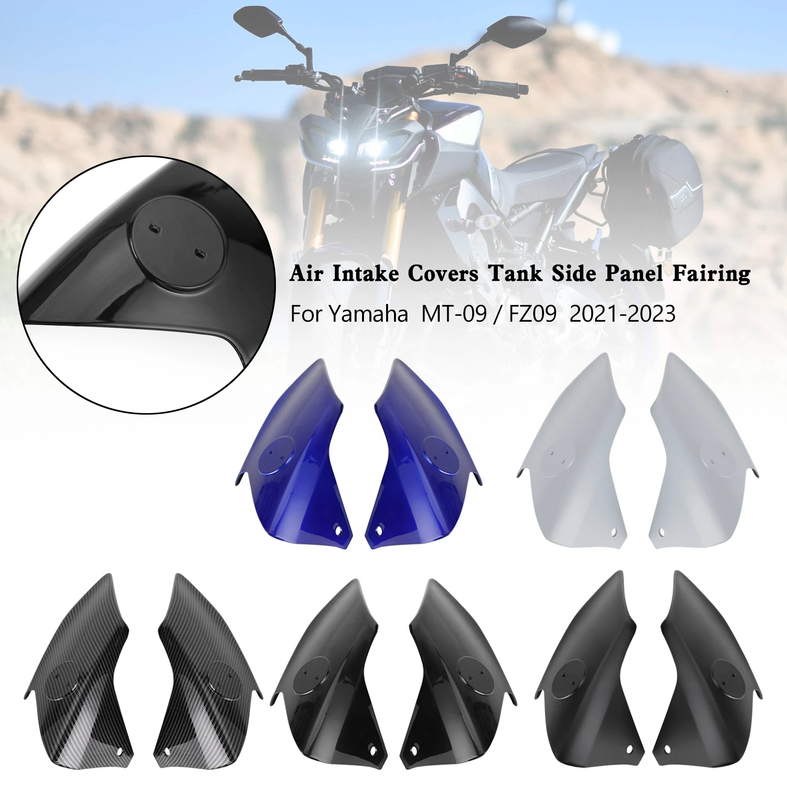 Topteng Air Intake Covers Tank Side Panel Fairing For Yamaha MT09 MT-09 FZ09 FZ 09 2021 2022 2023 Motorcycle Accessories