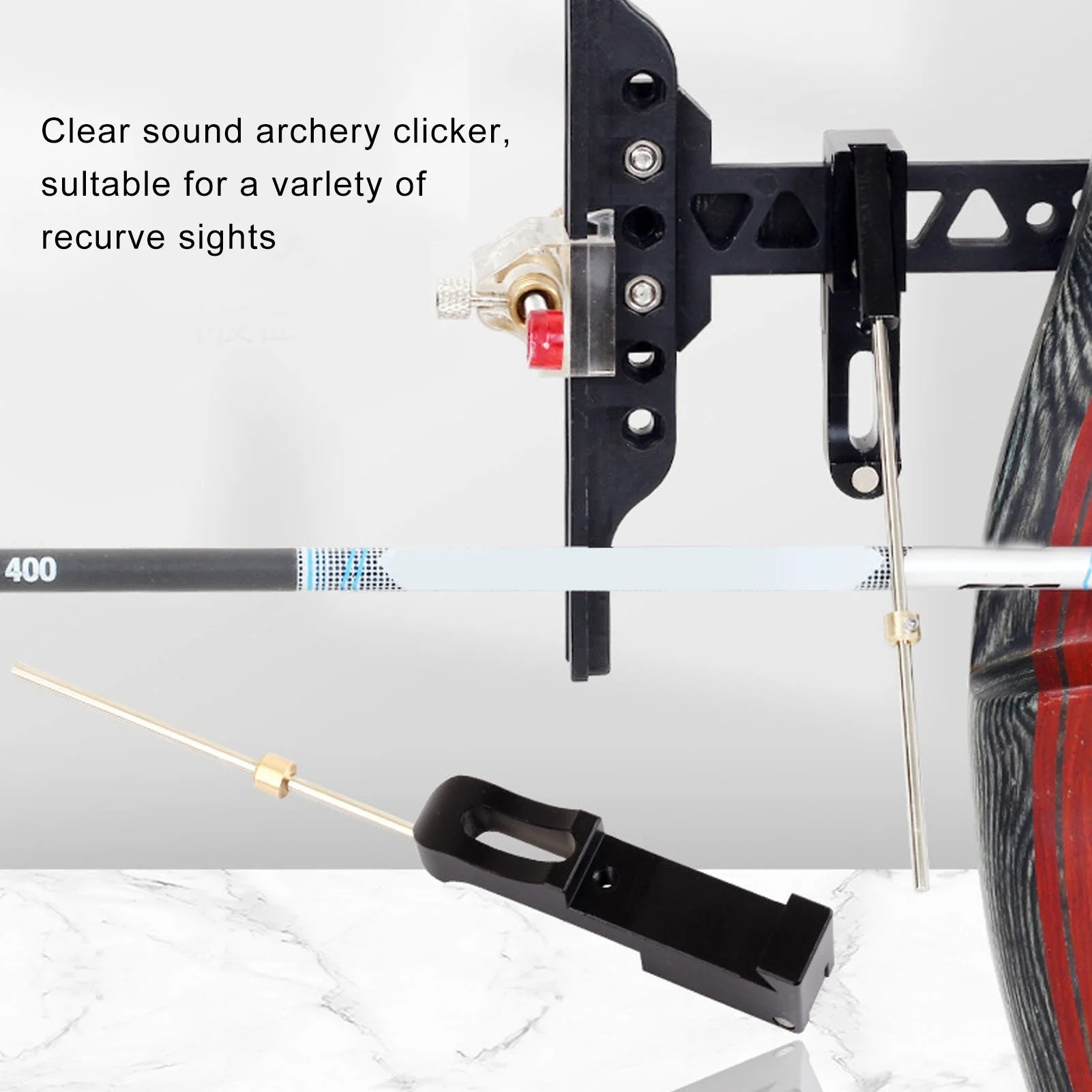 Archery Clicker Aluminium Alloy Recurve Bow Clicker with Adjusting Sliders for Shooting