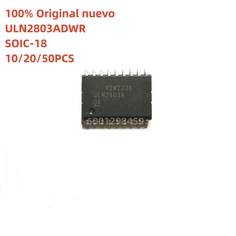 

100% original novo 10pcs-50pcs ULN2803ADWR ULN2803A SOIC-18 TRANS 8NPN DARL 50V 0.5A