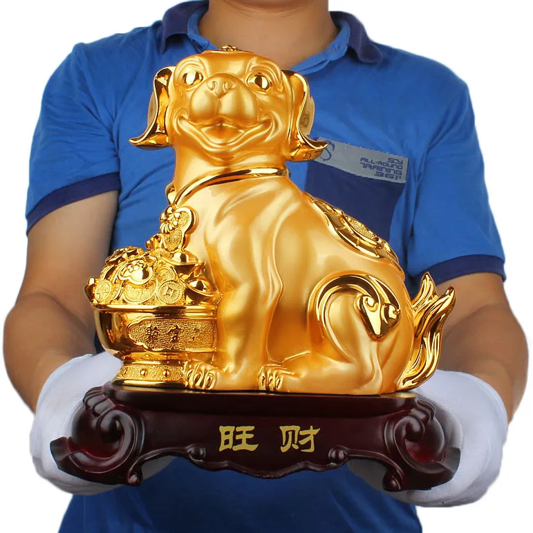 

dog ornaments opening Feng Shui lucky Zodiac Wangcai birthday gift products Home Furnishing crafts decoration Office