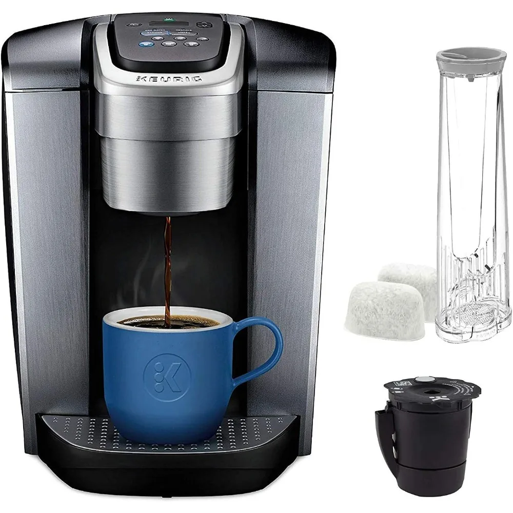 

C K-Elite Maker, Single Serve K-Cup Pod Brewer, With Iced Coffee Capability, Brushed Silver Plus Extra Filter Included, 75oz