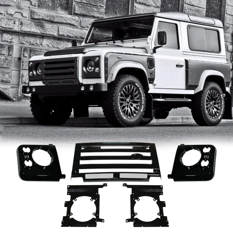 

Front kit ABS Middle Front Grille & Headlamp Surrounds & Brackets for Land Rover Defender 1987-2016 auto parts