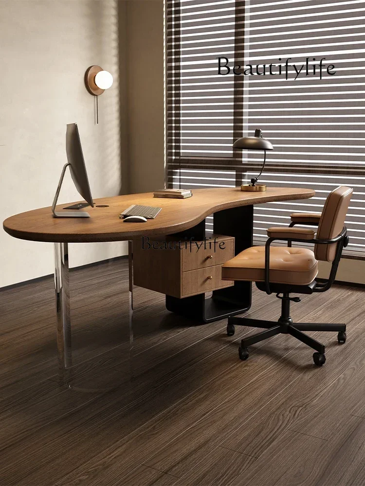 

yj7 Solid wood computer desk boss desk office workbench home desk medium antique high sense