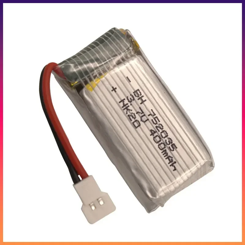 3.7V 400mah Lipo Battery 752035 Battery and Charger Combination for Hubsan X4 H107 H107L H107D JD385 JD388 RC Drone Batteries