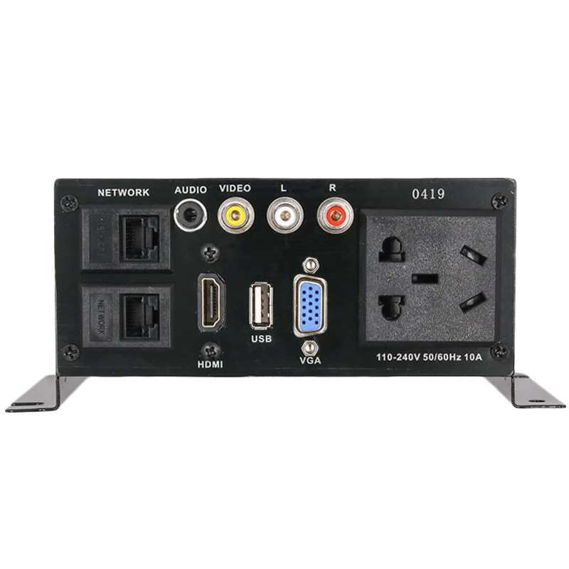 Multimedia Desktop Socket Zinc Alloy Information Panel with HDMI-compatible USB 3.5mm Audio Video AV Dual Network Port