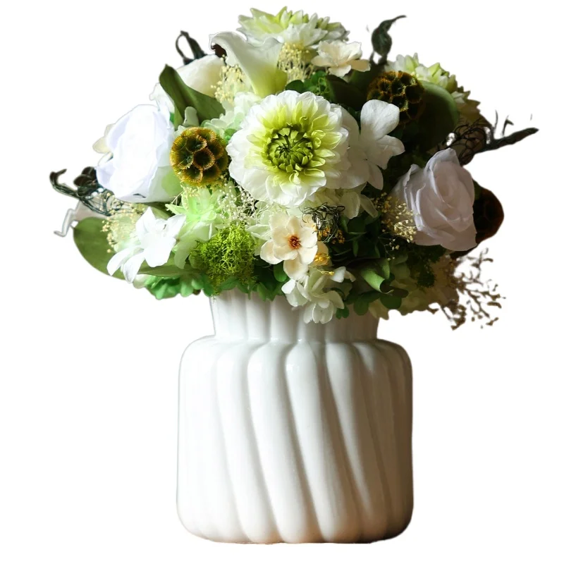 Imported Dahlia Calla Lilies Immortal Flowers Austin Roses Holding Bouquet Real Flowers Flowers Home Decoration