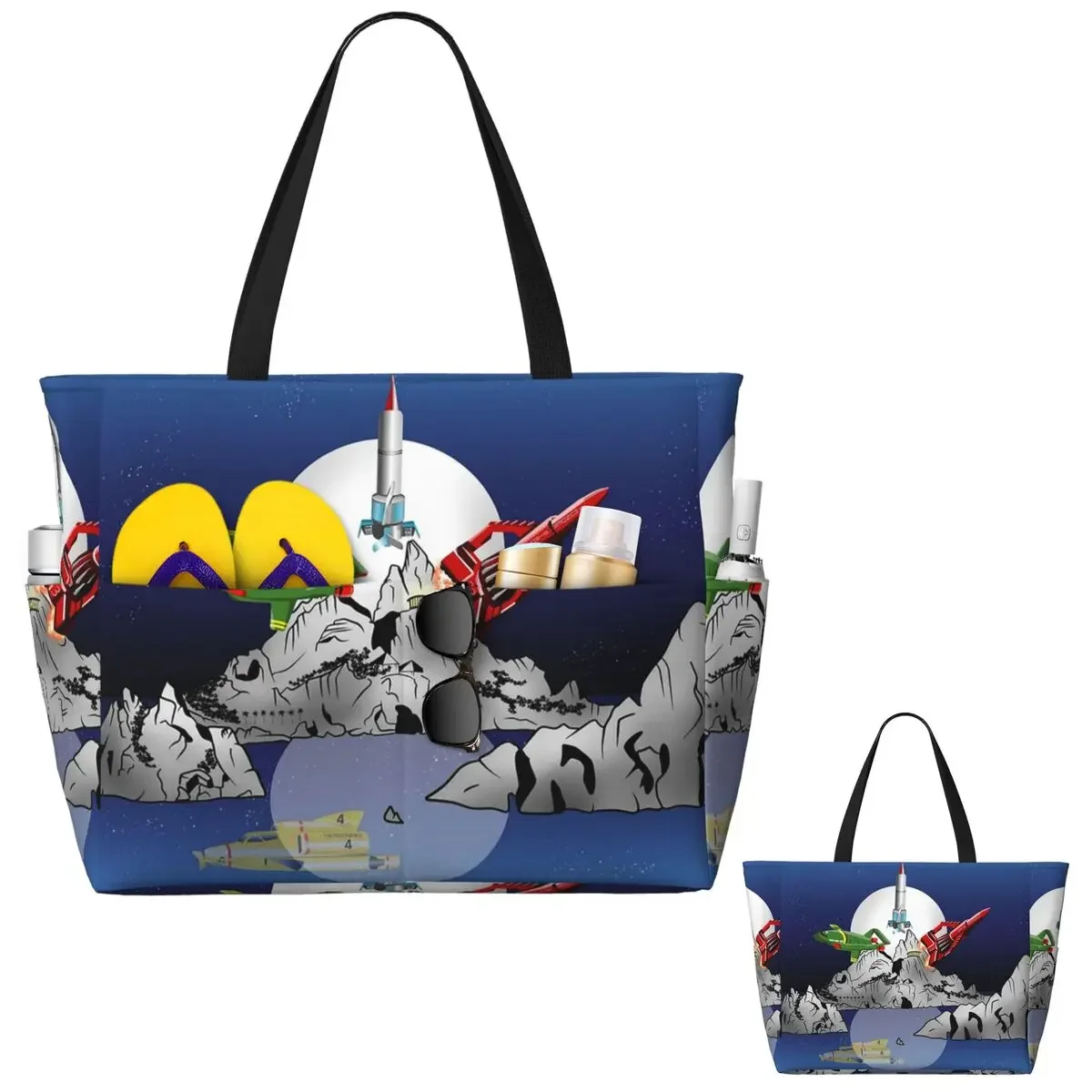Thunderbirds Tracy Island Beach Tote Bag Sport Gym Yoga Duffle Large Tote Bag Women Travel Bag Fitness bag