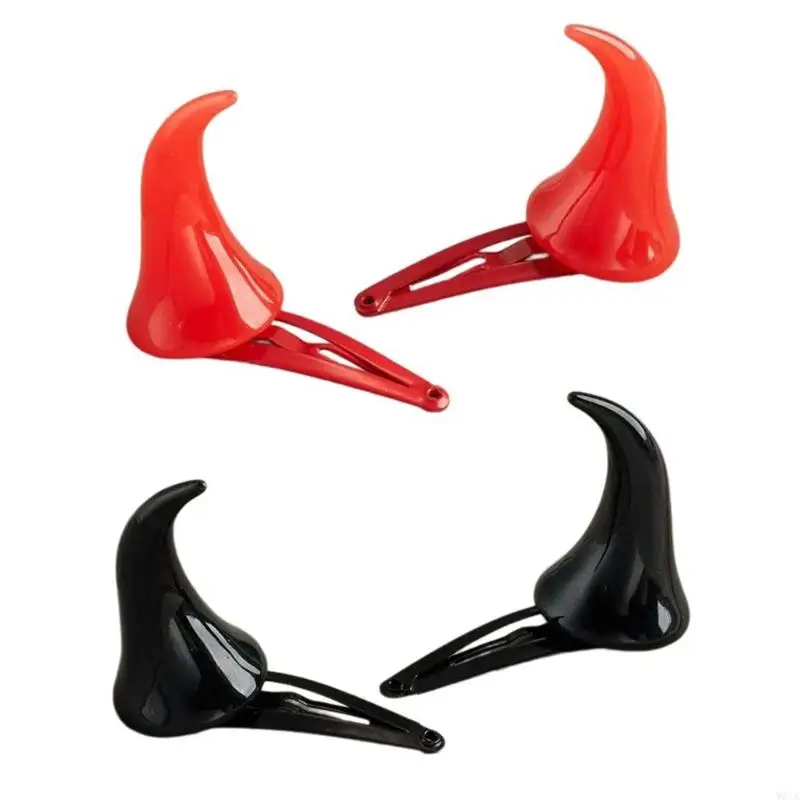 

W0YA Devil Horns Hair Clip Halloween Cosplay Costume Headwear Accessory Party Dress Up Props Devil Horns Barrettes Hair Clip