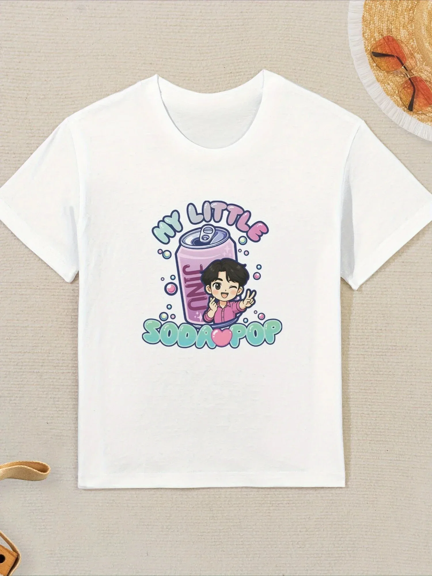 خمر Jinu's الصودا البوب K-kpop شيطان الصيادين تي شيرت مطبوع كم قصير تي شيرت الصيف فتاة بوي قميص بلايز عادية Crewneck الملابس