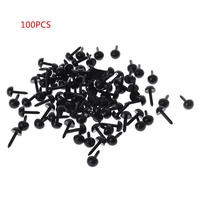 100Pcs 3mm/4mm/5mm/6mm DIY for Doll Puppet Plastic Black Pin Safety Eyes For Han