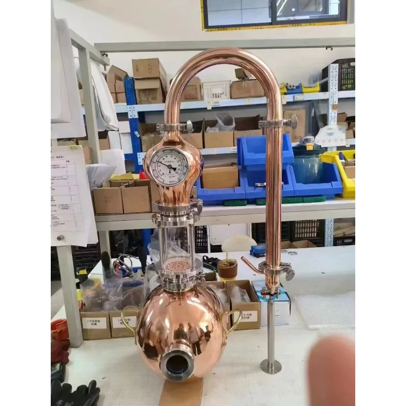 معدات التقطير المنزلية النحاس القرع باخرة ويسكي Baijiu براندي النبيذ الفاكهة تقطير النبيذ الأجنبي #5