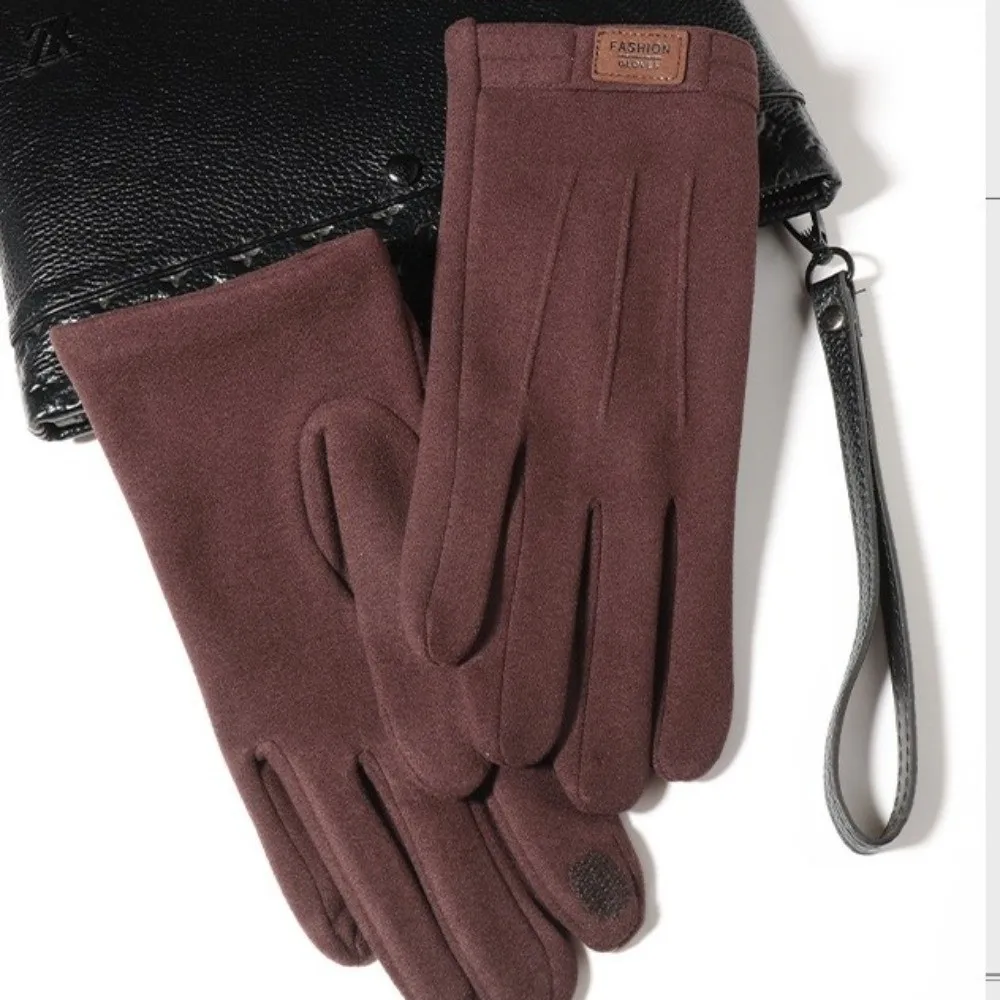 جديد زائد الصوف الدفء قفازات شاشة تعمل باللمس يندبروف الشتاء القفازات بلون قفازات الباردة واقية رجل #3