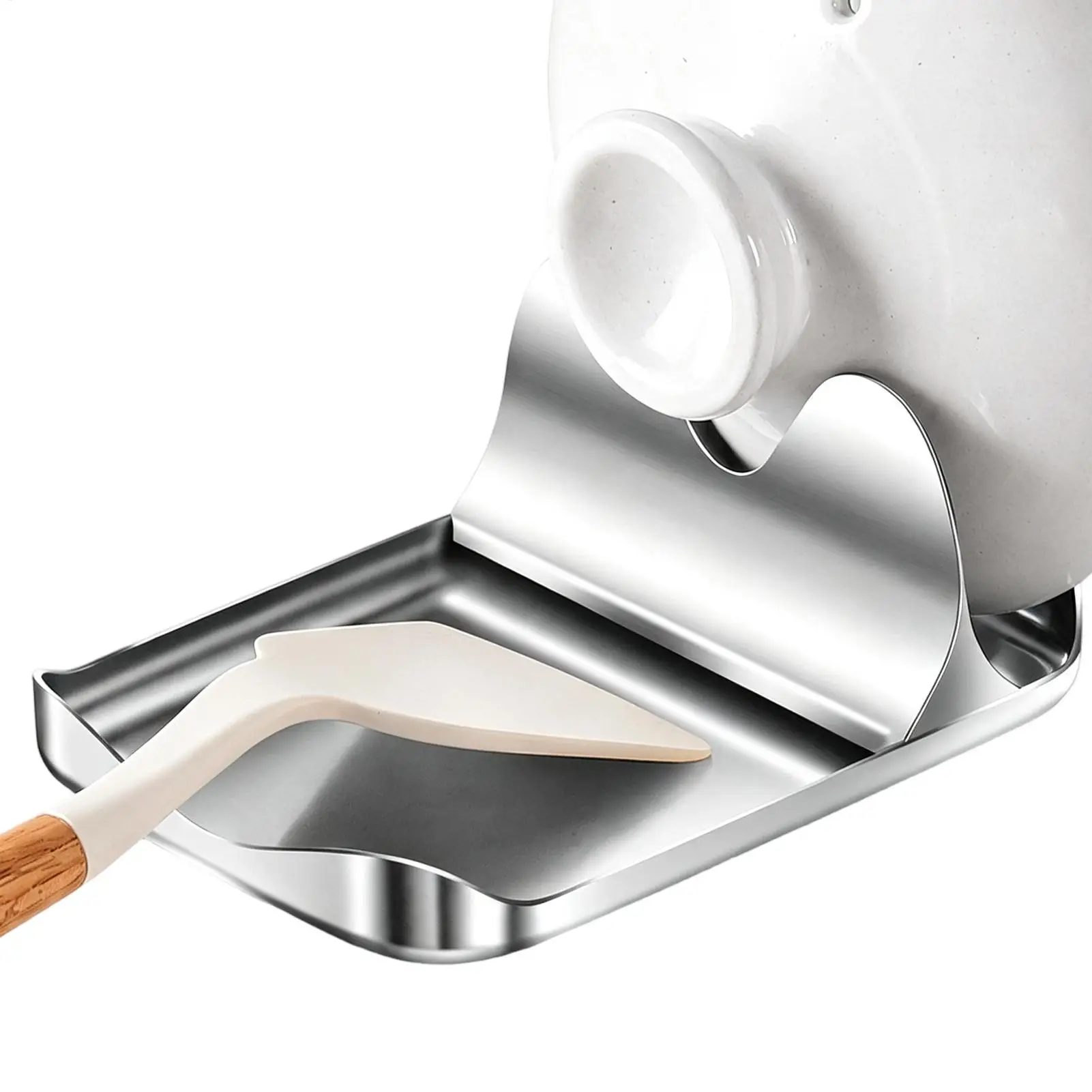 spoon holder Stainless Steel Cooking Utensil Storage rack Pot Lid Rest  stand for Counter Bar Dining Room Home Apartment