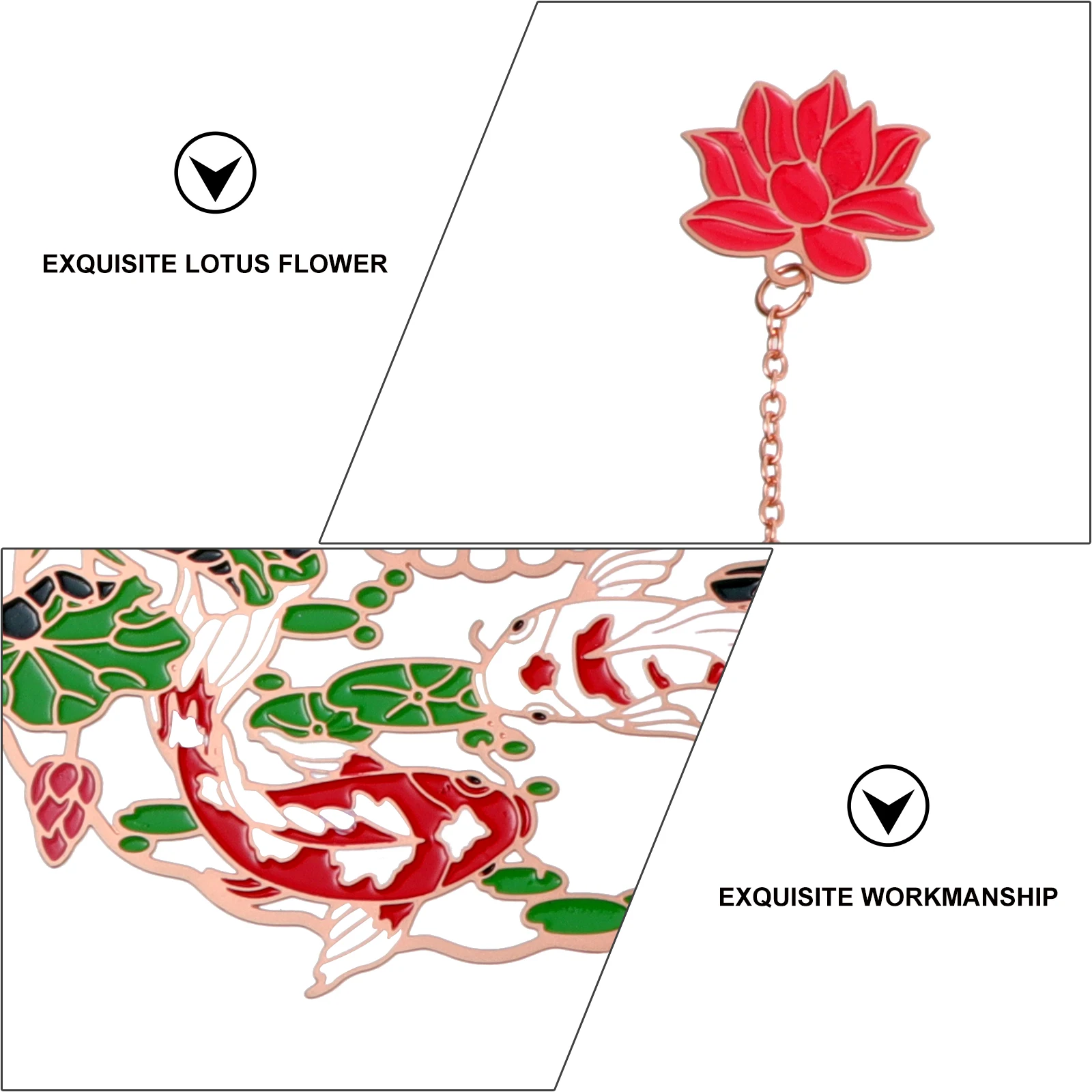 

1Pcs Brass Chinese Style Bookmark Hollow Carp Fish Folding Fan Shape Page Marker for Readers Stationery Office Supplies