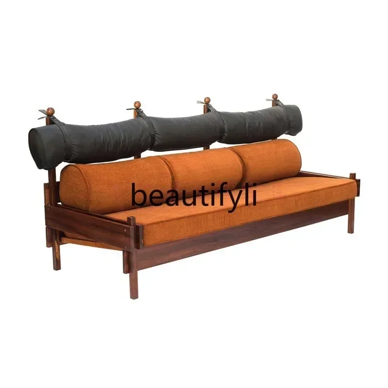 Hot sales New Chinese retro leisure simple B & B hotel clubhouse cafe sales department solid wood sofa