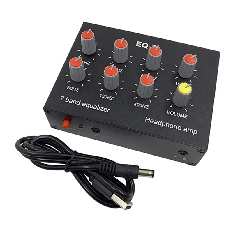 

7-Segment Equalizer Tone Treble Bass Adjustment Mobile Computer Game Audio Headset Ear Amplifier Sound Signal Amplifier