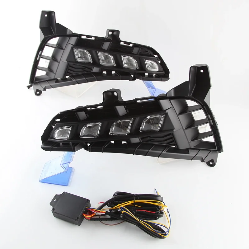 LED DRL Daylights For Hyundai Sonata 2021 2022 Dynamic Turn Yellow Signal  Auto Bulb Headlamps LED Daytime Running Lights