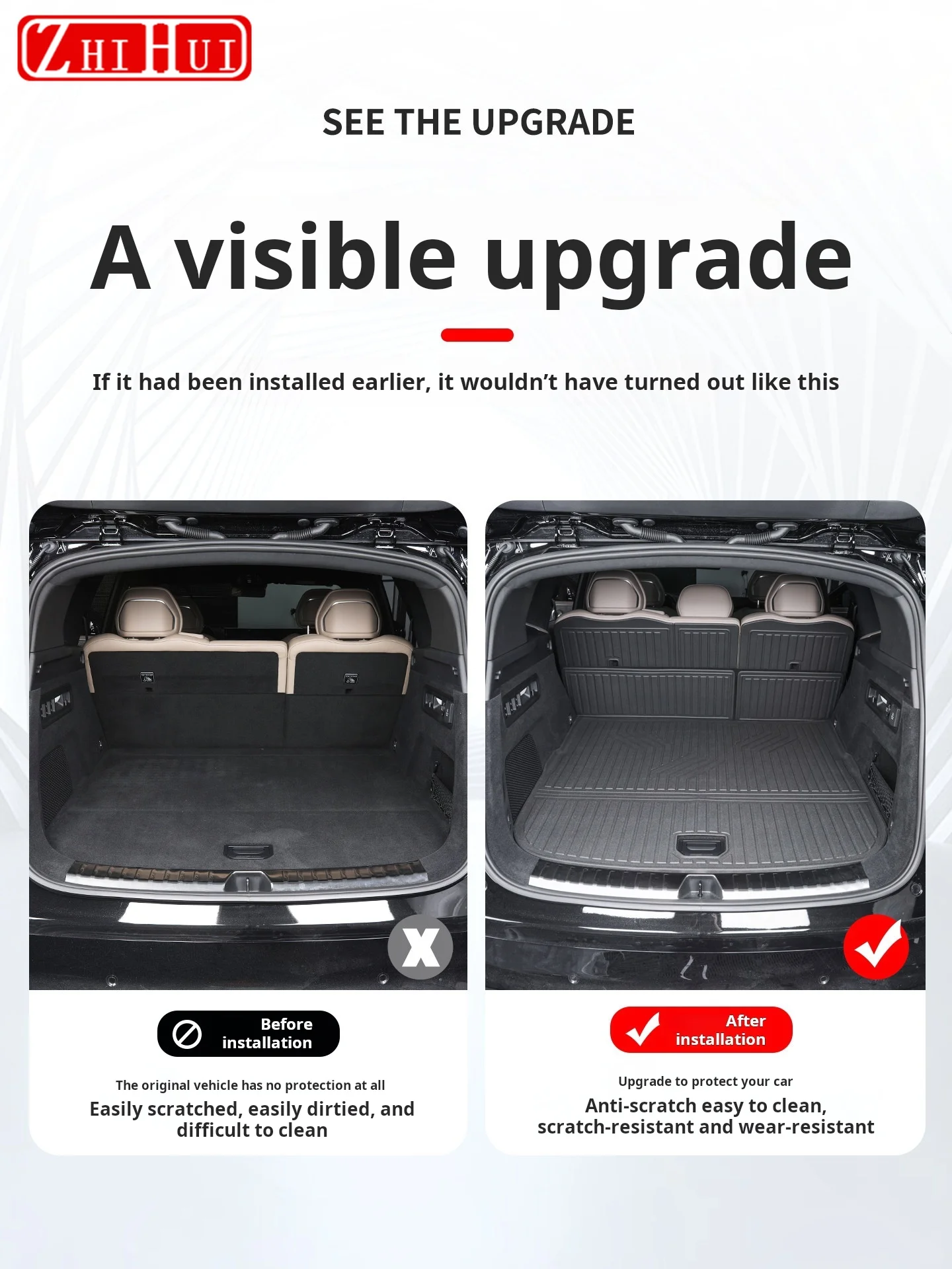 For Zeekr 8X Car Styling Trunk Mat TPE Waterproof Tailgate Protection Mat Floors Mats Foot Mat Auto Modification Accessories