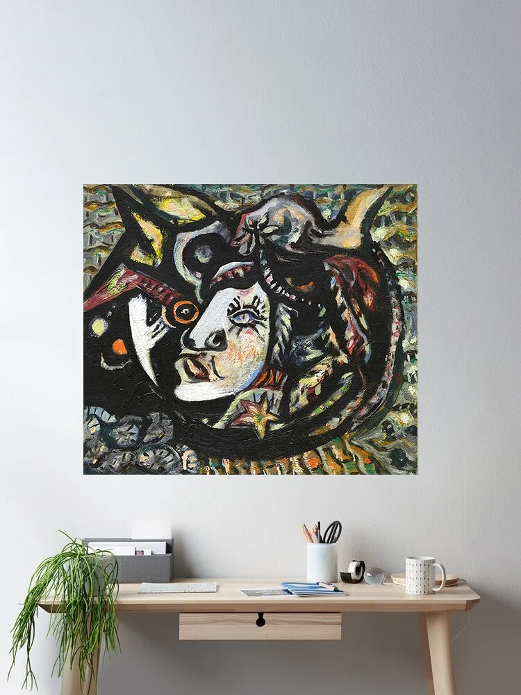 Jackson Pollock, “Mask”, Art Print Canvas Poster, Living Room Decor, Home Wall Picture