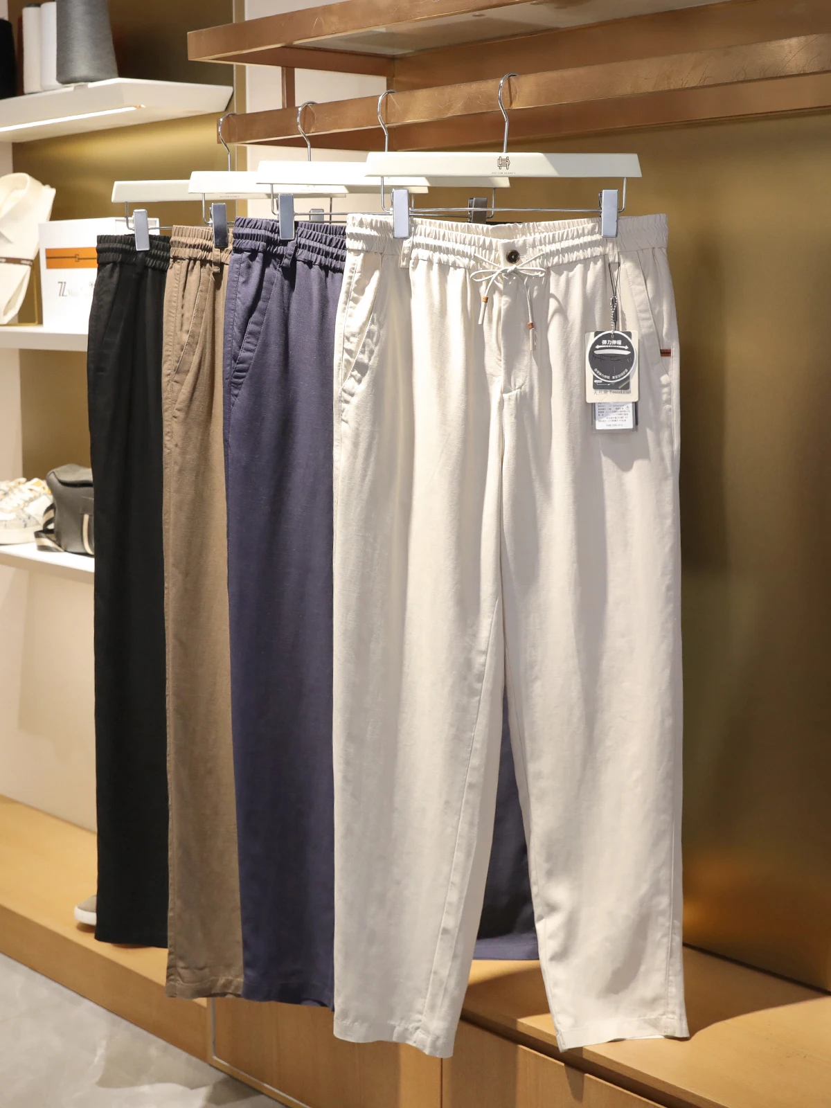 

Итальянские роскошные летние 2029, новые мужские льняные брюки для спорта и отдыха на открытом воздухе, старые деньги, крутые льняные брюки