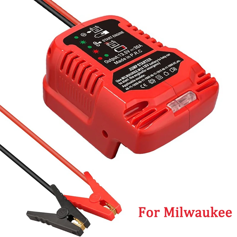 Car Jump Starters Adapter for Milwaukee for Makita 18V Battery 11 Gauge Car Battery Jump Starter Automotive Booster Cables