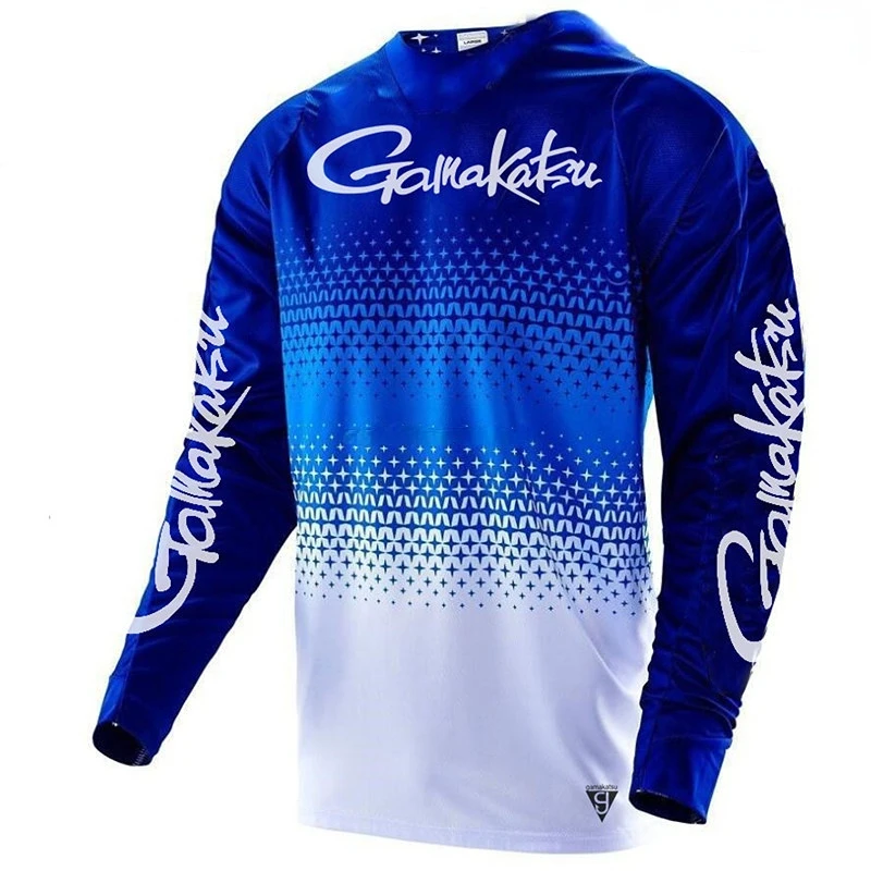 Road sports summer long sleeve motocross red blue mountain bike racing jersey top men\'s cycling shirt