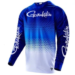 Camicia da ciclismo da uomo a maniche lunghe da corsa per mountain bike rossa blu da corsa per sport su strada