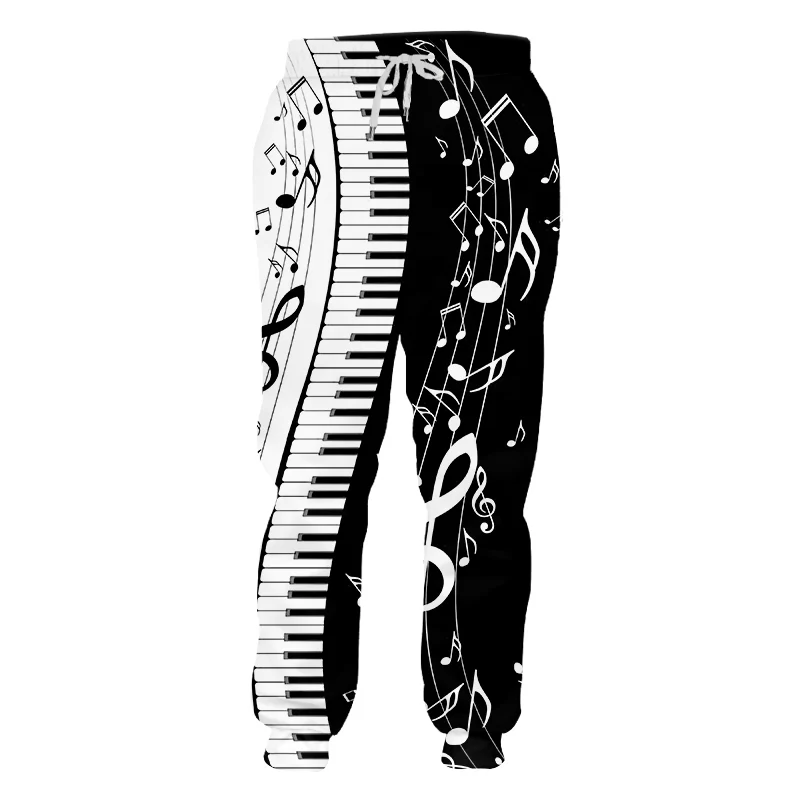 Pop Long Men Y2k Pants Vintage Loose Man Sweatpants Notes Piano Music Casual Camo Joggers Baggy 3D Print Hip Track Gym Trousers