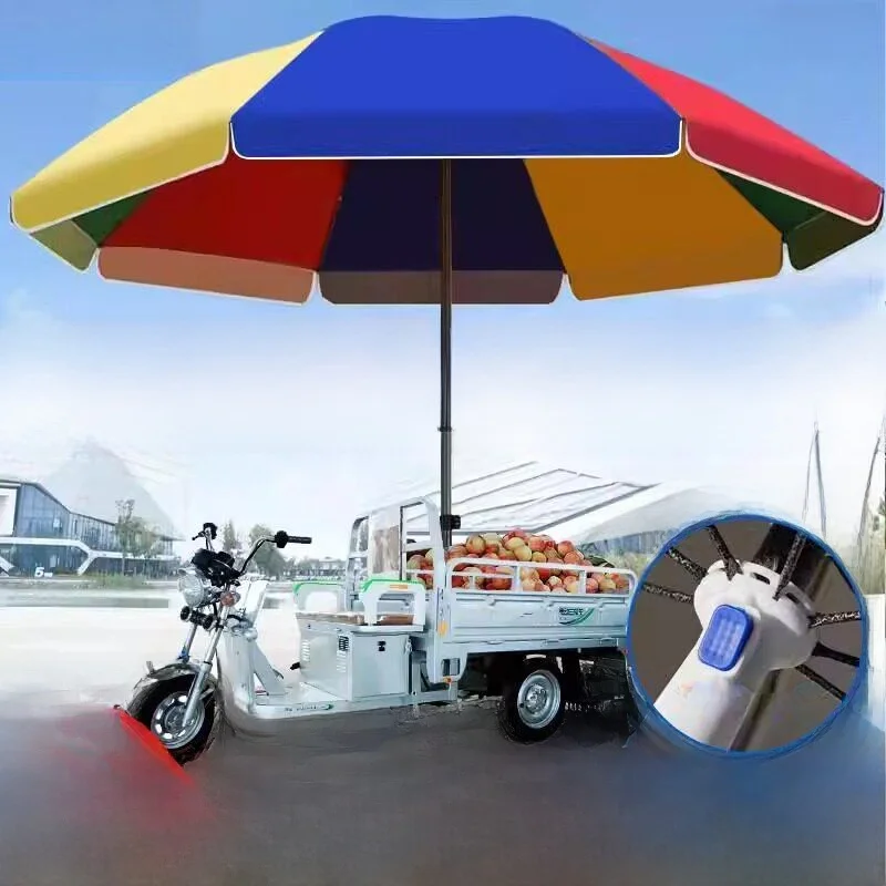 

Large Outdoor Sunshade Umbrella Stall Business Advertising Sun Protection Garden Umbrella Polyester Fabric Carbon Steel Pole