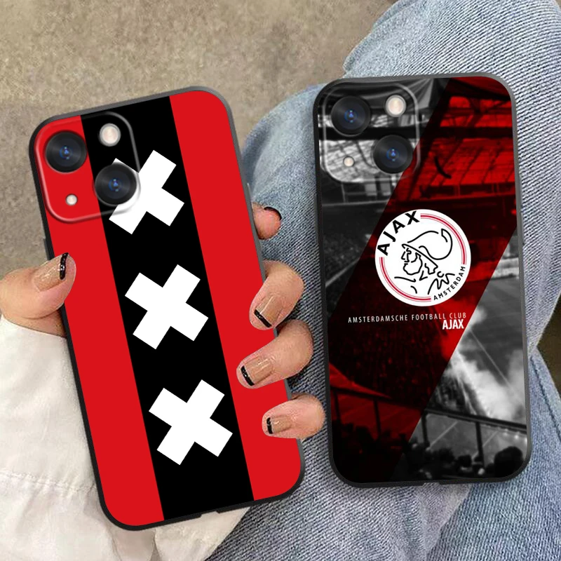 Fashion A-Ajax Logo Phone Case For Apple iPhone 15 14 13 12 11 SE XS XR X 7 8 6 mini Plus Pro MAX Soft Black Cover