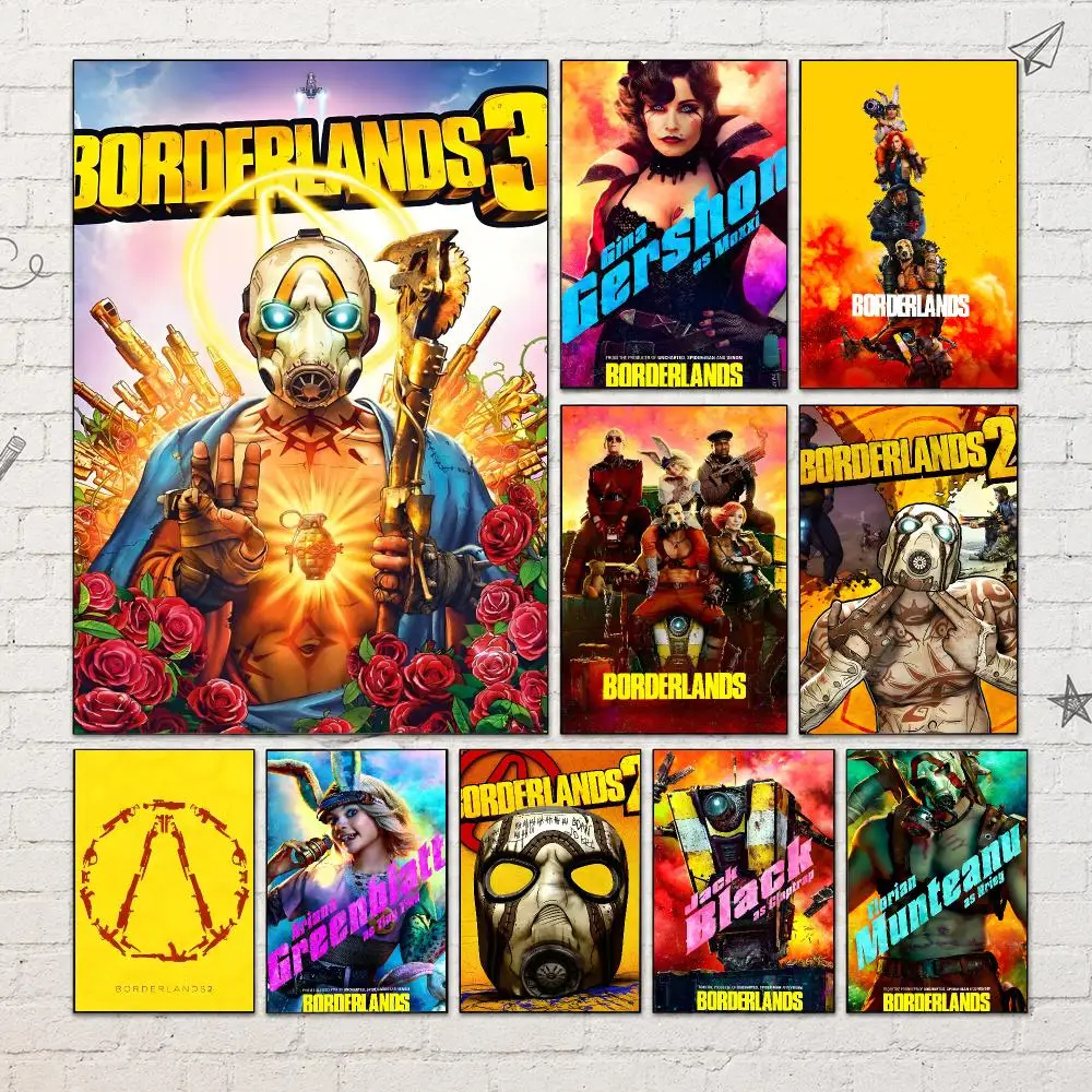 Game Comic Shooter B-Borderlands Poster PP Self-Adhesive Wall Decor for Bedroom,Living Room,Dorm,Bar Aesthetic Gift