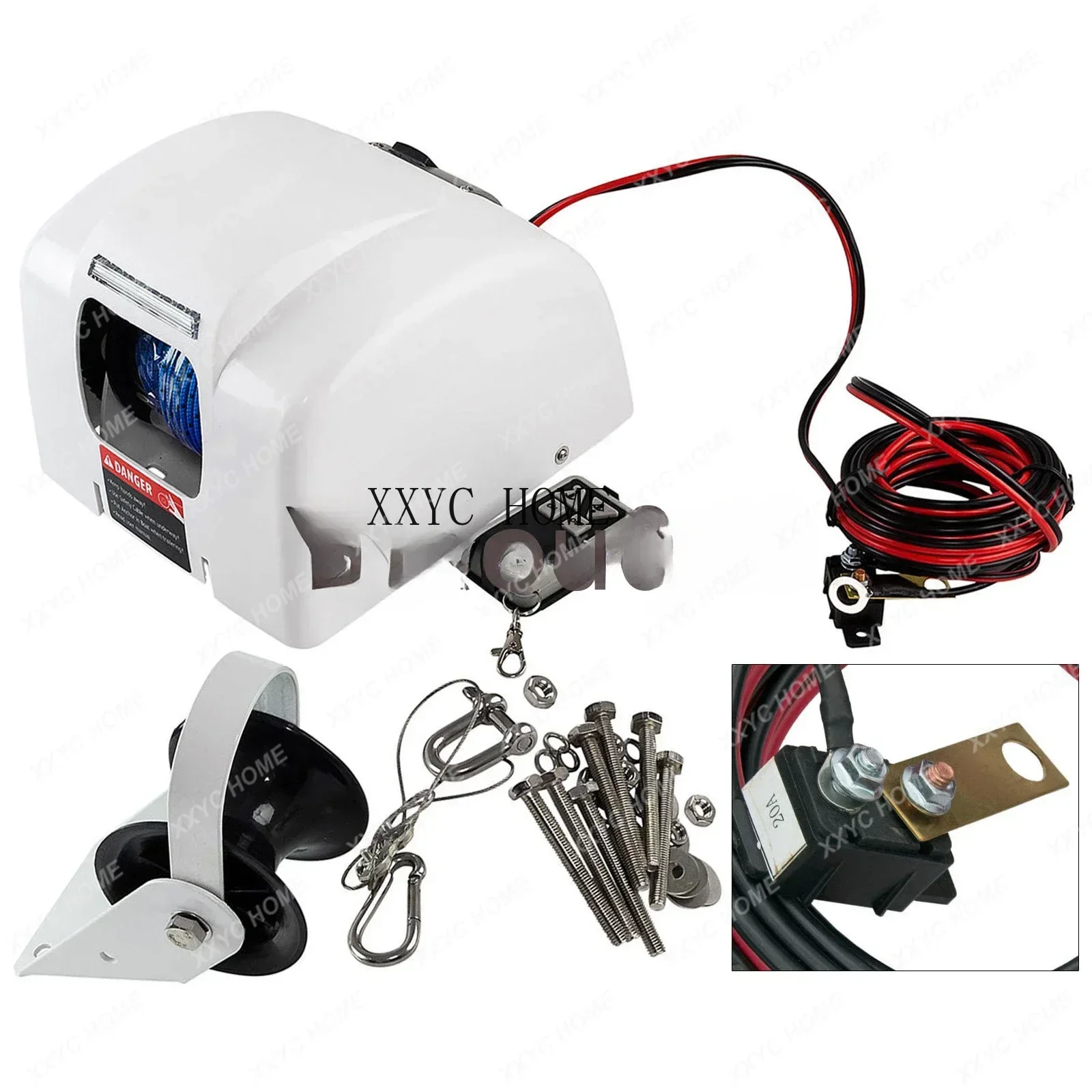 12V Boat Electric Anchor Winch with Remote Wireless Control Marine Saltwater 42Jin